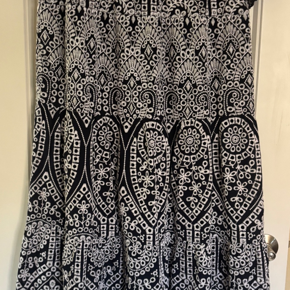 Blue and White Eyelet Tiered Sundress